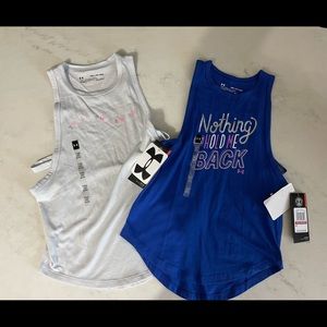 New Under Armour Youth Girls Size XS NWT Tank Tops!! Blue/Purple/Grey/Pink NEW